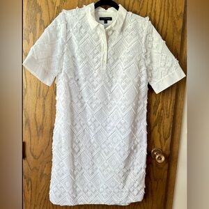 Banana Republic White Dress Shirtdress Embroidered Detail M Unworn